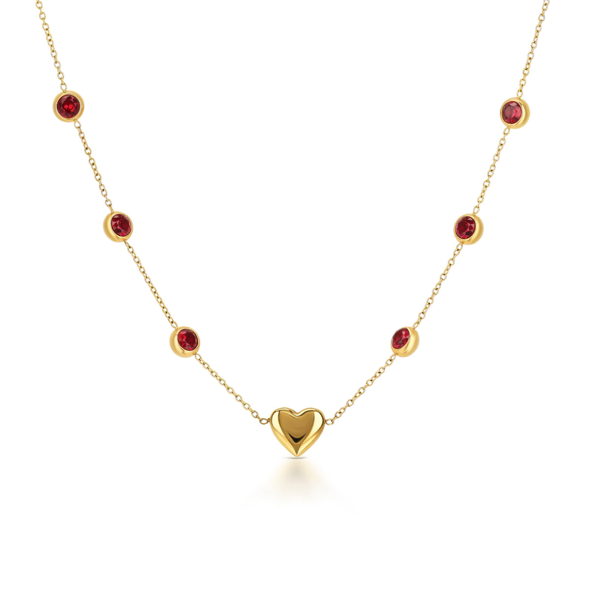 Ruby Heart Layered Necklace Set ❤️✨